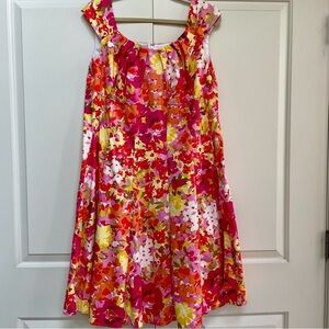 Dressbarn Bright Floral Sleeveless Zip Back Lined Woman's Knee Length Dress